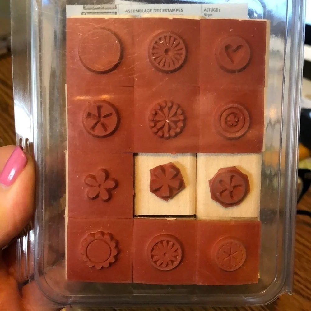 Stampin’ Up Little Pieces Stamp Set Wood Mounted New